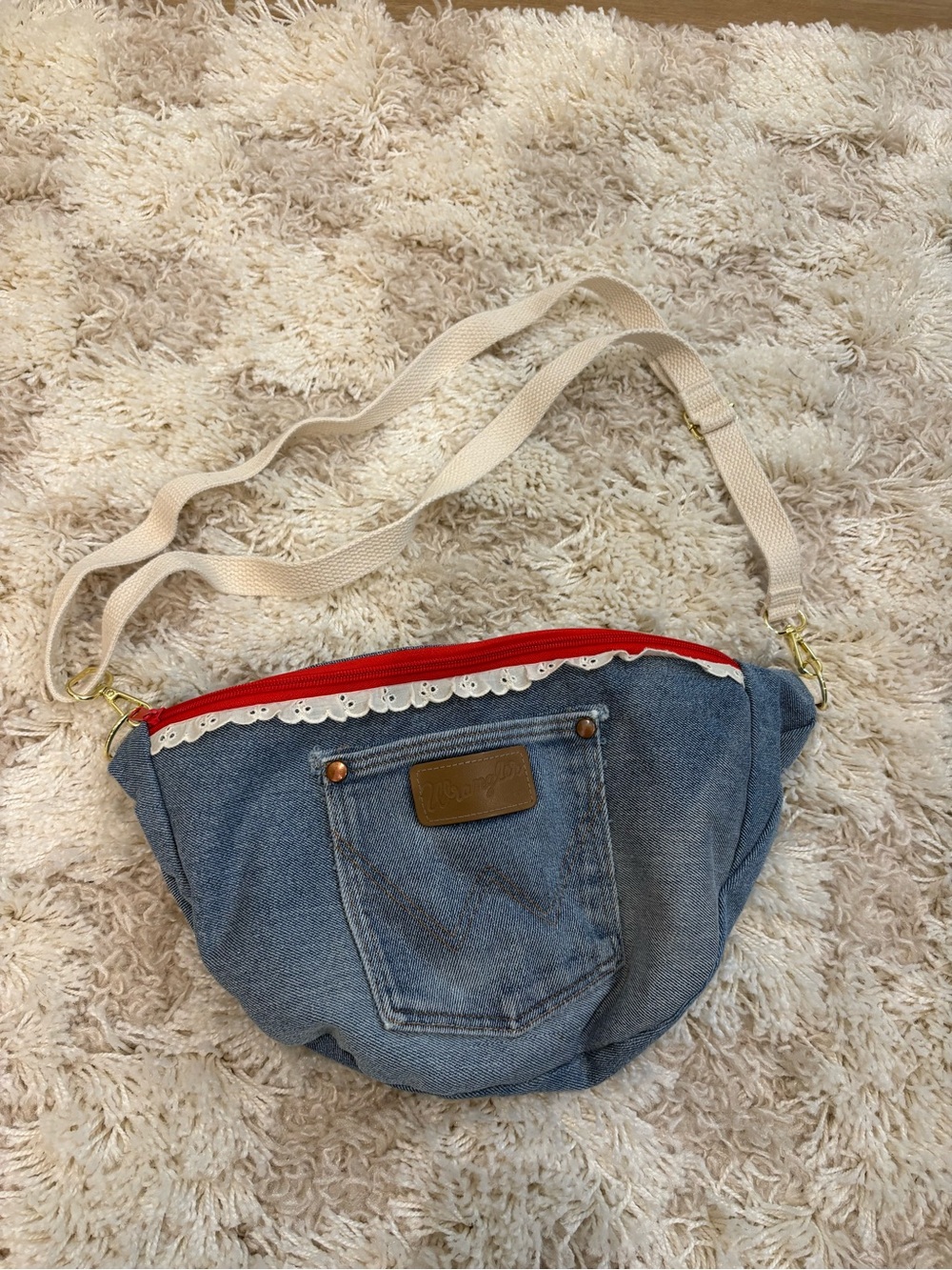 Upcycled Wrangler Denim Crossbody Purse - Picture 2 of 8